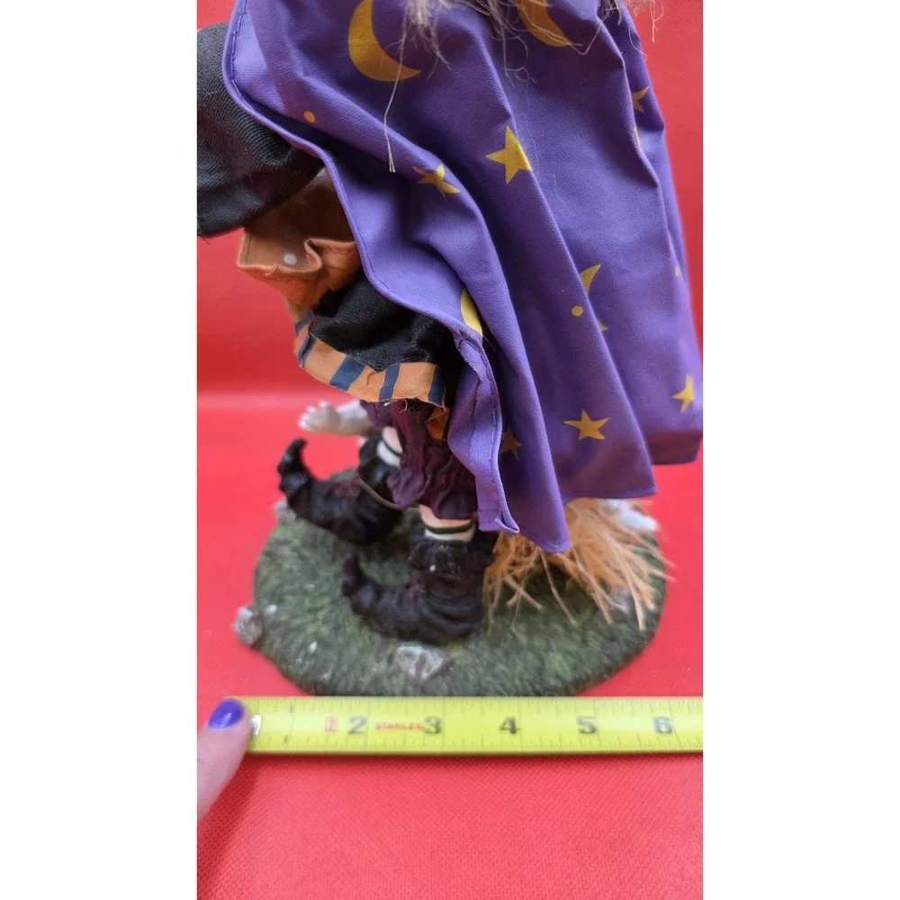 Vtg‎ Halloween Witch Ghost Pumpkin Jack-o'-lantern Figurine Resin & Paper-mâché